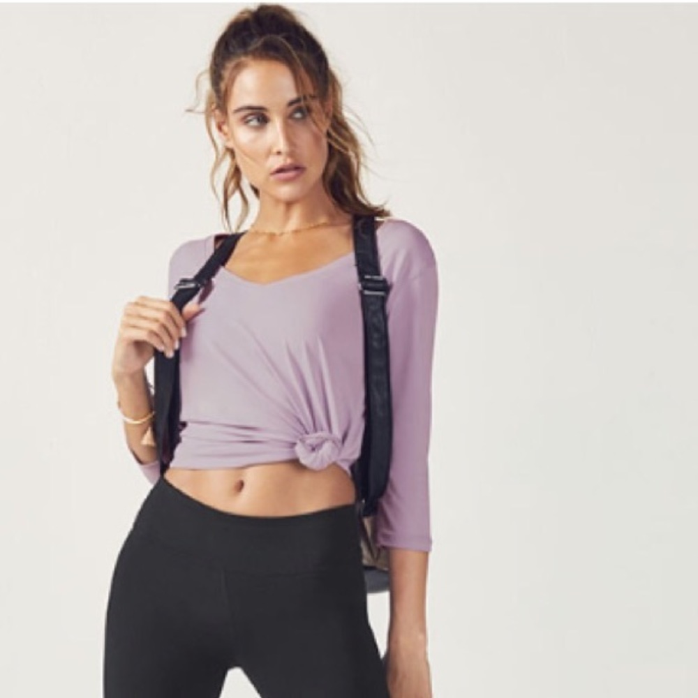 Fabletics Lavender Aster Samantha 3/4 Sleeve Top II